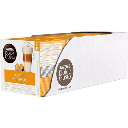 Nescafe Dolce Gusto Latte Macciato Capsules, 16 Capsules, Pack of 3