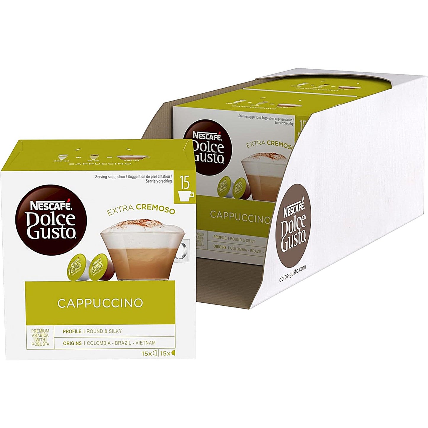 Nescafe Dolce Gusto Cappuccino Capsules, 16 Capsules, Pack of 3