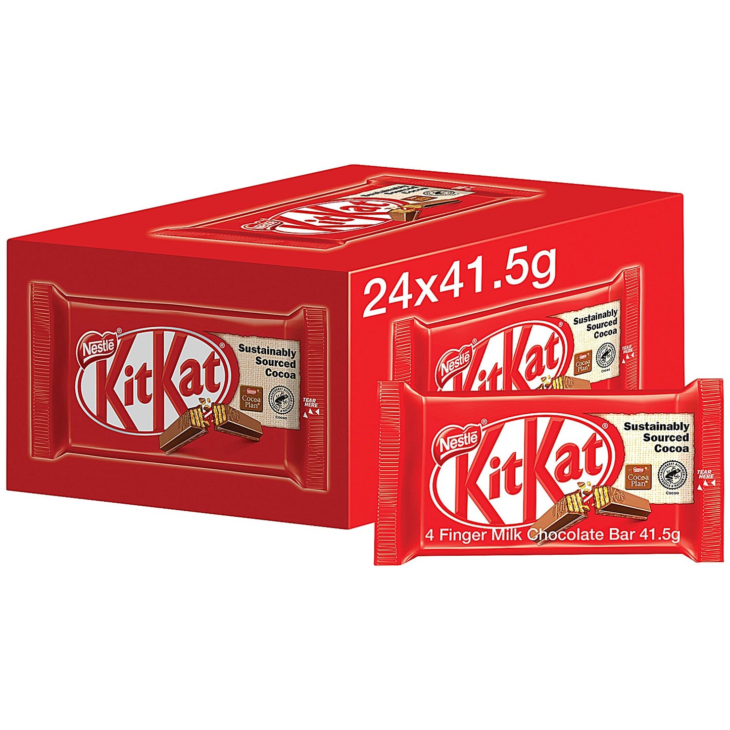 Nestle KitKat 4 Finger Chocolate Bar, Pack of 24