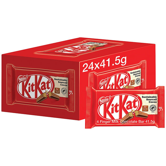 Nestle KitKat 4 Finger Chocolate Bar, Pack of 24
