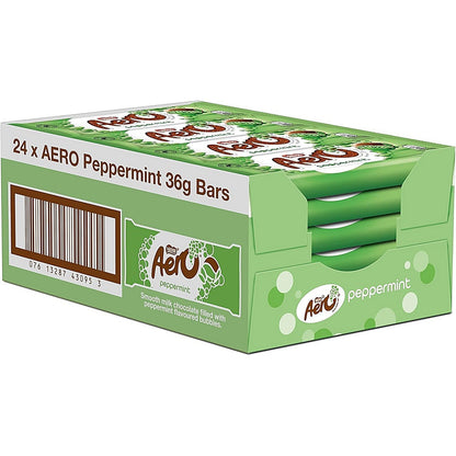 Nestle Aero Bubbly Peppermint Chocolate Bar, 36g, Pack of 24