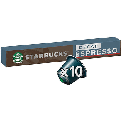 Starbucks Nespresso Decaf Espresso Roast Coffee Pods, Pack of 10