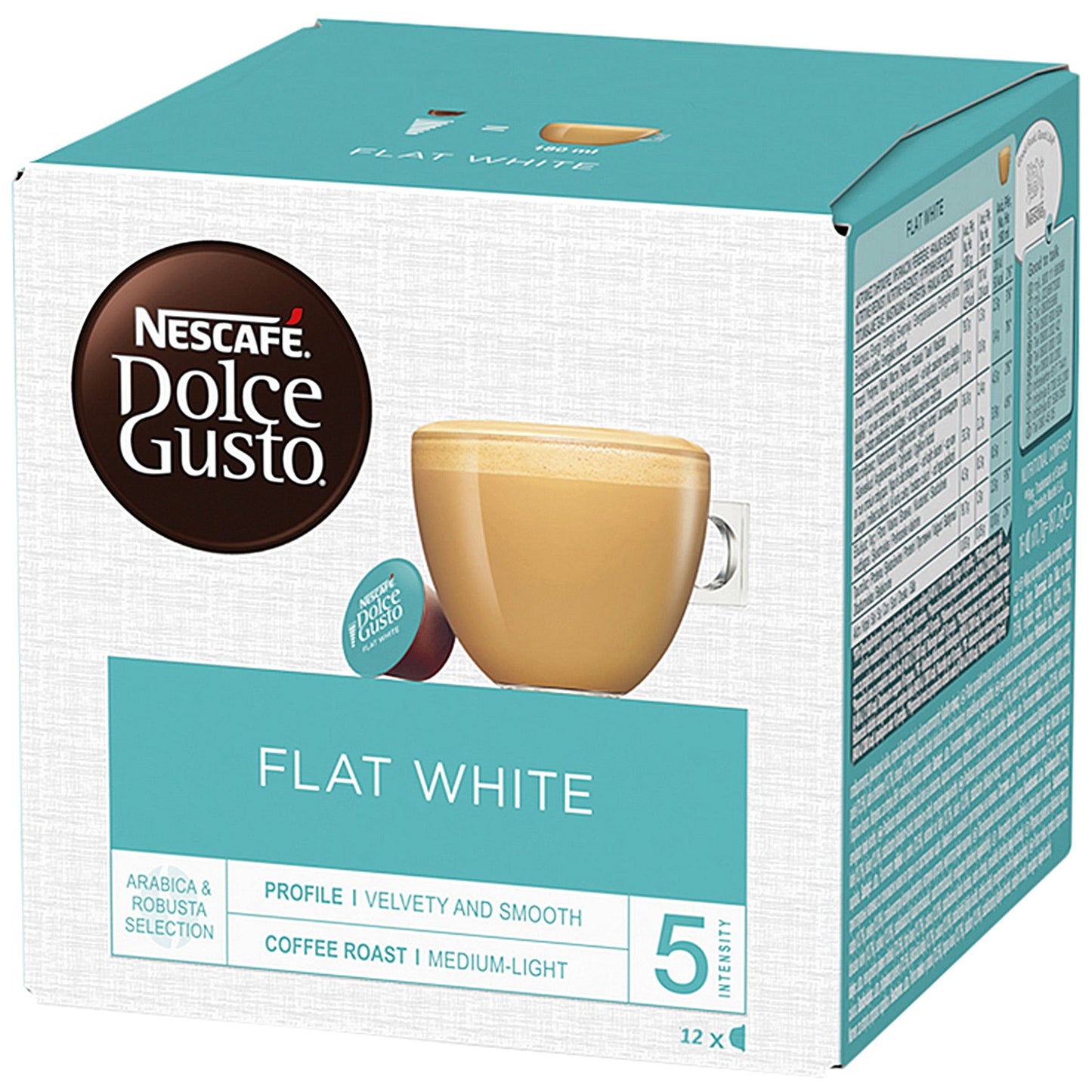 Nescafe Dolce Gusto Flat White Capsules, 12 Capsules, Pack of 3