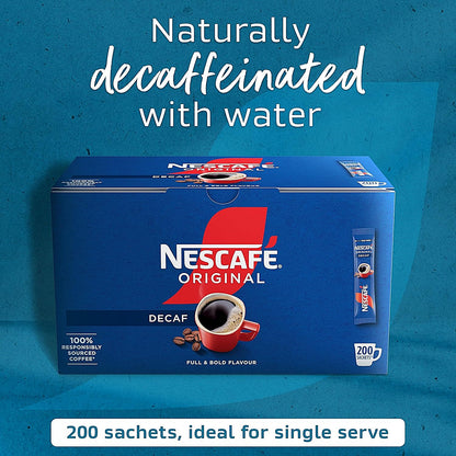 Nescafe Original Decaf Instant Coffee Sachets, Pack of 200