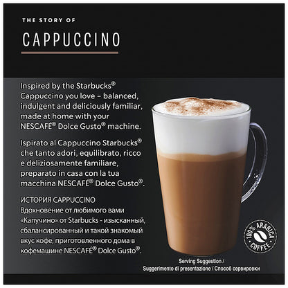 Starbucks Cappuccino Dolce Gusto Capsules, 12 Capsules, Pack of 3