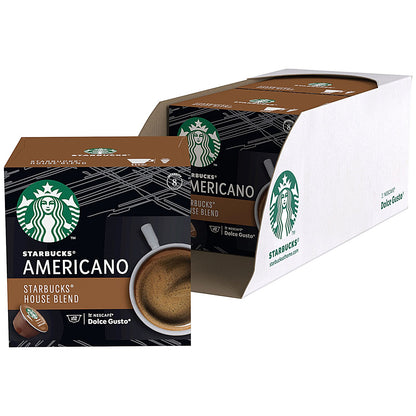 Starbucks House Blend Americano Dolce Gusto Capsules, 12 Capsules, Pack of 3