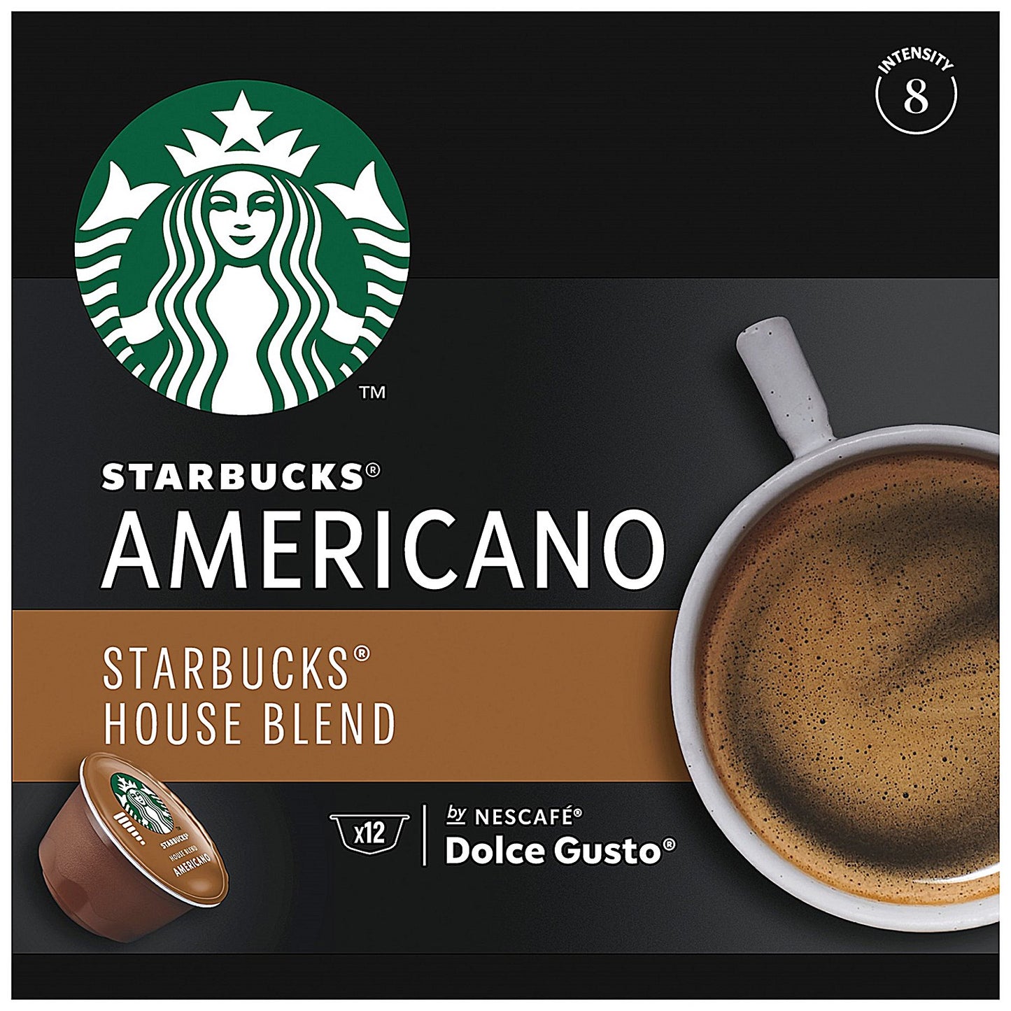 Starbucks House Blend Americano Dolce Gusto Capsules, 12 Capsules, Pack of 3
