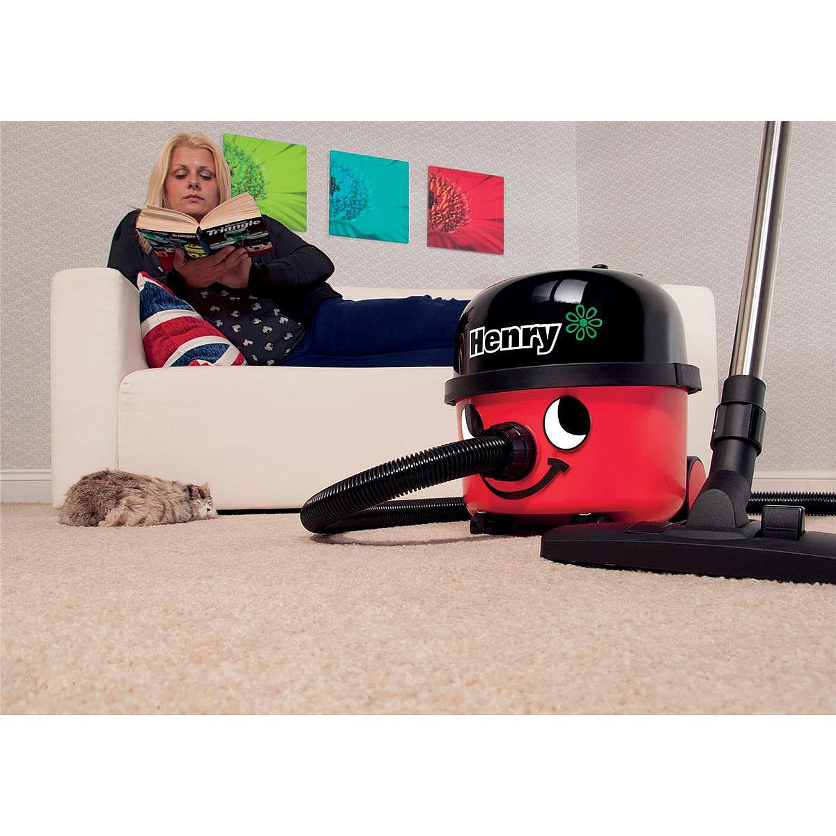 Numatic Henry Vacuum Cleaner, 620W, 6 Litre, Red