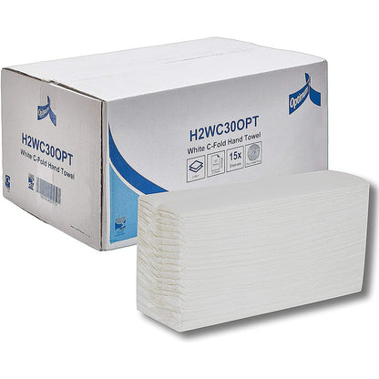 Esfina 2-Ply C-Fold Hand Towels, White, Pack of 2295