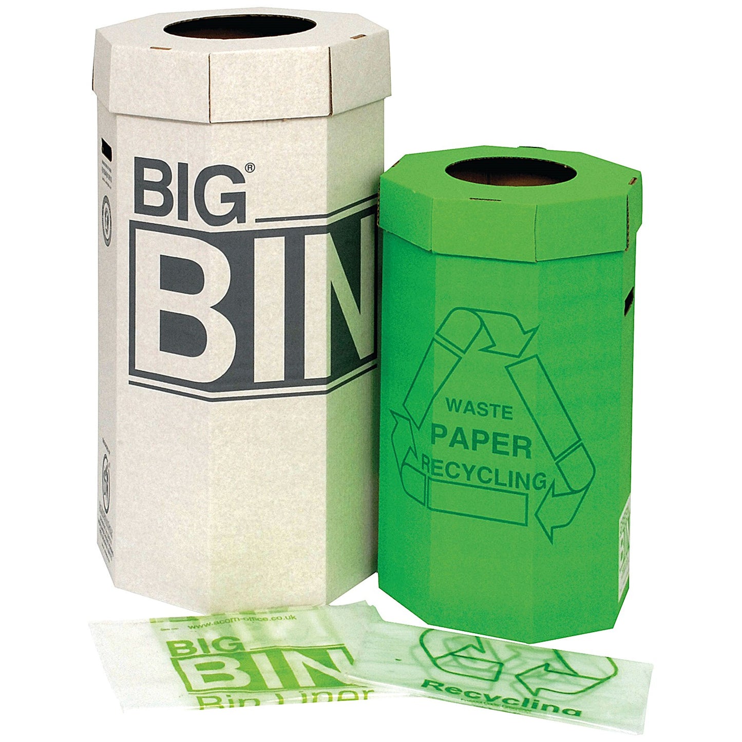 Acorn Green Bins for Recycling Waste, 60 Litre, Pack of 5
