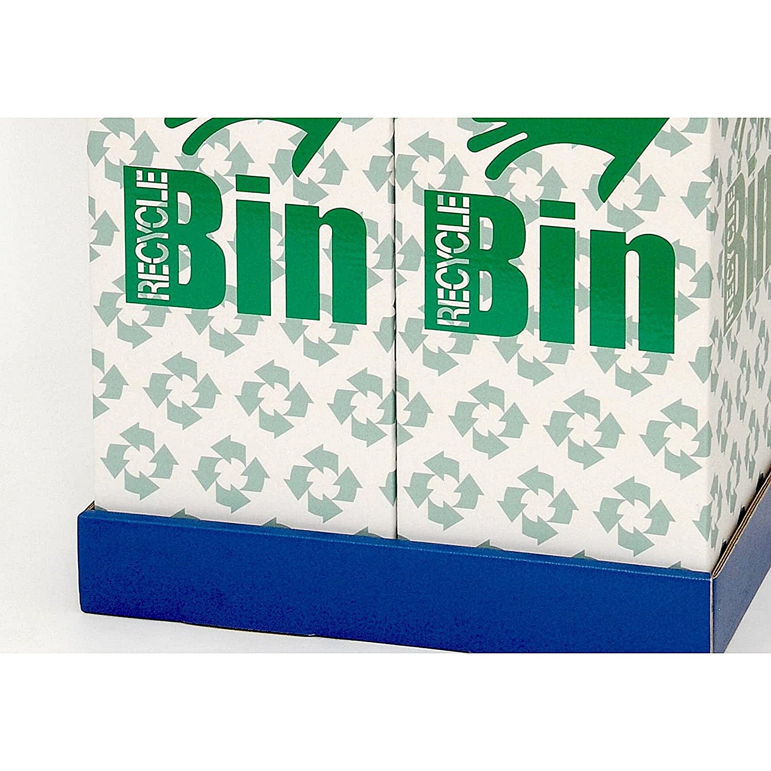 Acorn Office Twin Recycling Bin, 95 Litres Each, Blue and Green