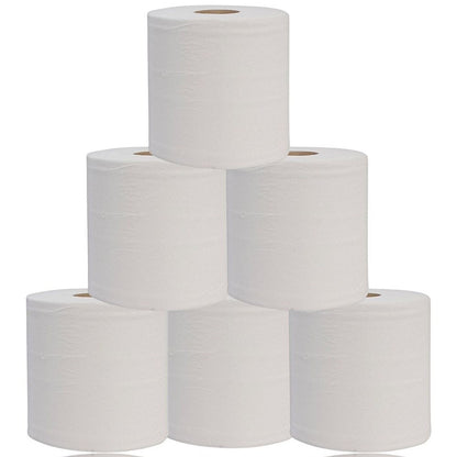 Esfina 2-Ply Embossed Centrefeed Roll, 150m, White, Pack of 6