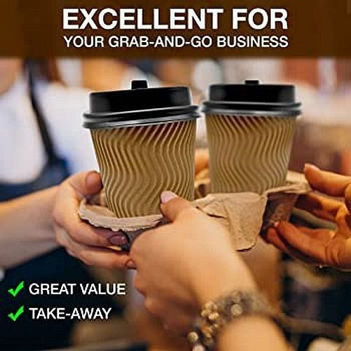 Belgravia Triple Walled Ripple Paper Cups, 250ml, Kraft, Pack of 25 Easy2Order : NWT1051
