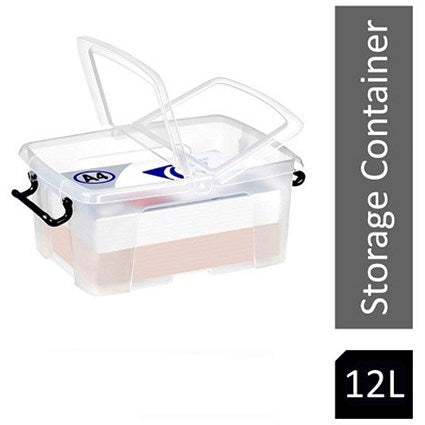 Strata Smart Box With Clip-On Folding Lid, 12 Litres, Clear Easy2Order : NWT1584