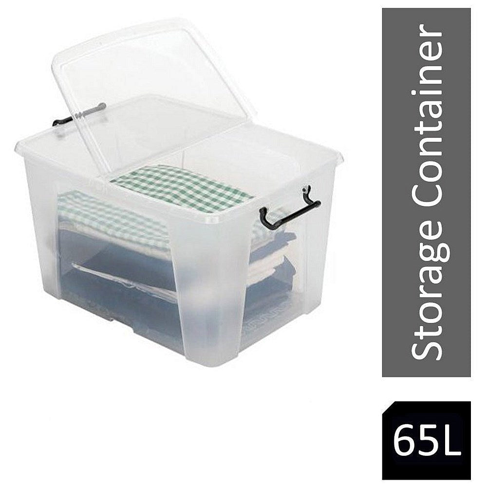 Strata Smart Box With Clip-On Folding Lid, 65 Litres, Clear Easy2Order : NWT1588