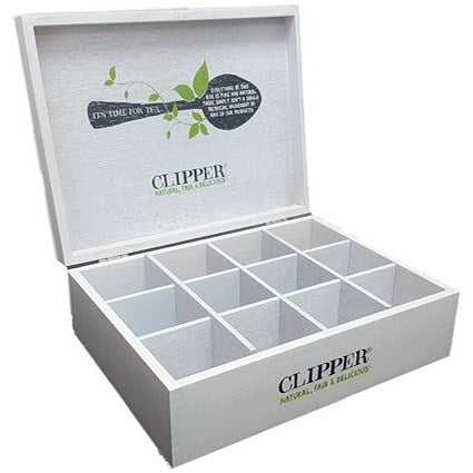 Clipper 12 Compartment Wooden Display Box, White Easy2Order : NWT1738
