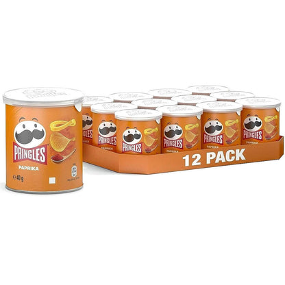 Pringles Paprika Crisps, 40g, Pack of 12
