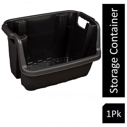 Strata Heavy Duty Stackable Crate, 35 Litres, Black