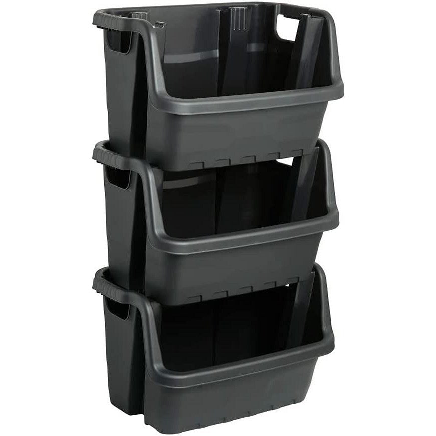 Strata Heavy Duty Stackable Crate, 35 Litres, Black Easy2Order : NWT2287