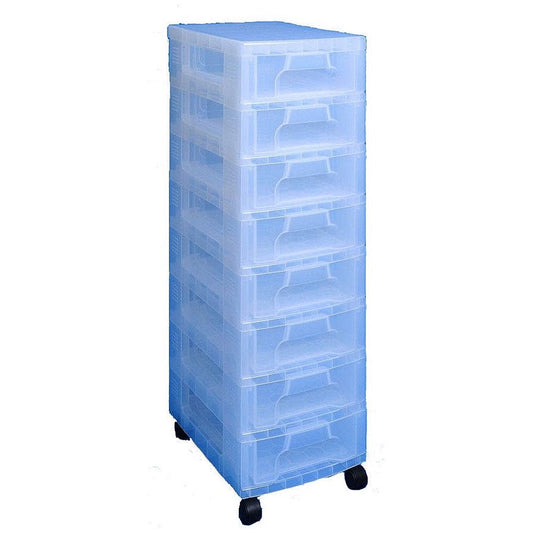 Really Useful Storage Tower, 8 x 7 Litre Drawers, Clear