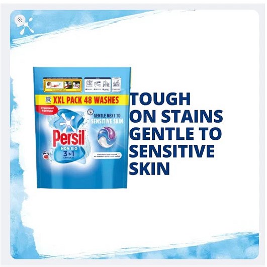 Persil Non Bio 3 in 1 Liquid Capsules, Pack of 48