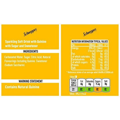 Schweppes Tonic Water, 24x150ml Cans