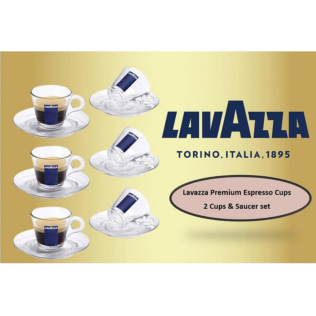 Lavazza Trasparenza Glass Espresso Set, Pack of 2