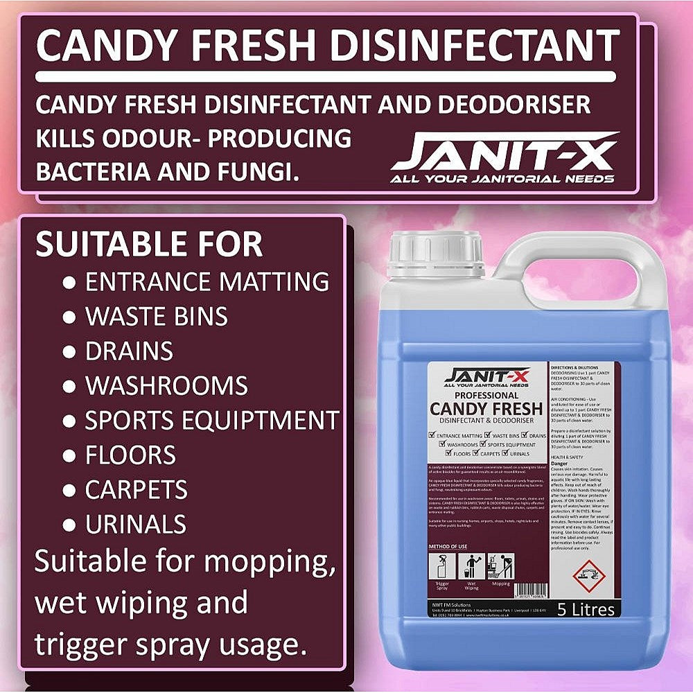 Janit-X Professional Candy Fresh Disinfectant & Deodoriser, 5 Litre
