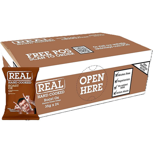 Real Crisps, Roast Ox, 35g, Pack of 24