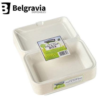 Belgravia Bio CaterPack Fish Chip Boxes, 152x228mm, Pack of 50 Easy2Order : NWT4751