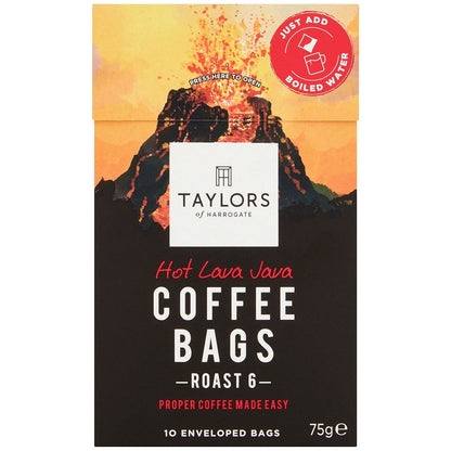 Taylors of Harrogate Hot Lava Java Coffee Bags, Pack of 10