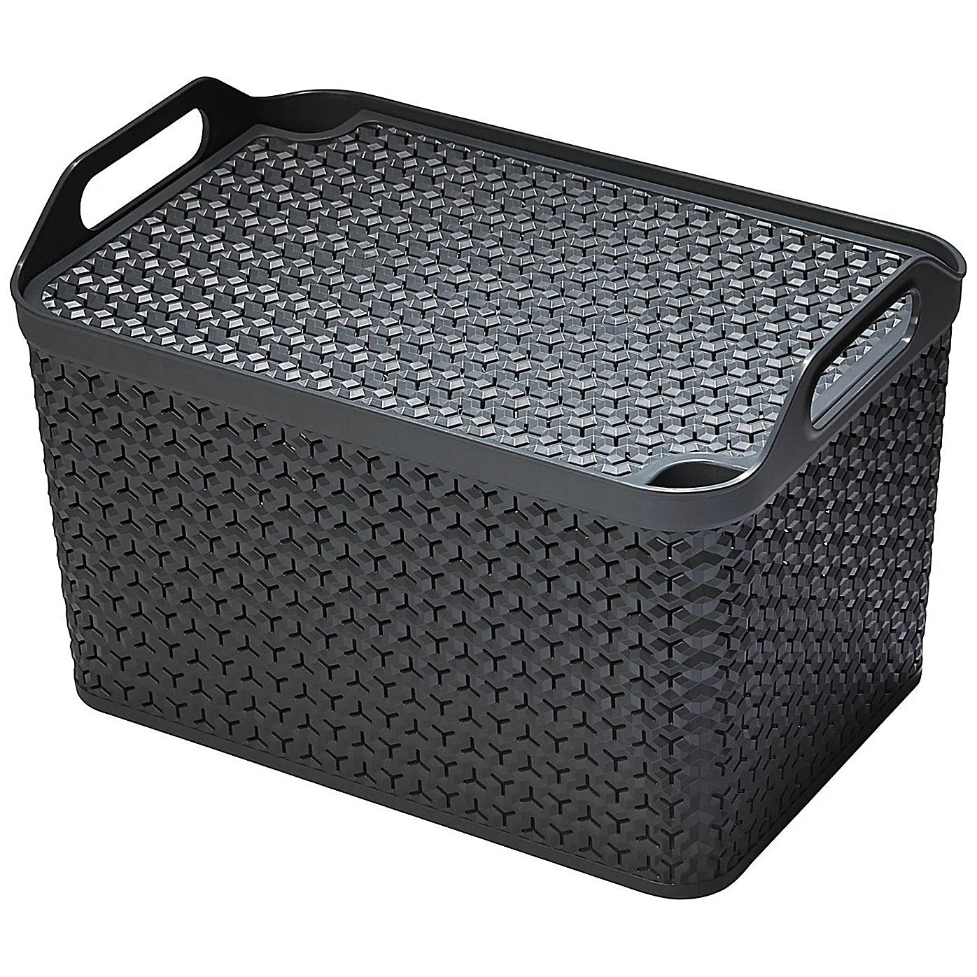 Strata Small Handy Basket With Lid, 8 Litres, Charcoal Grey Easy2Order : NWT5428
