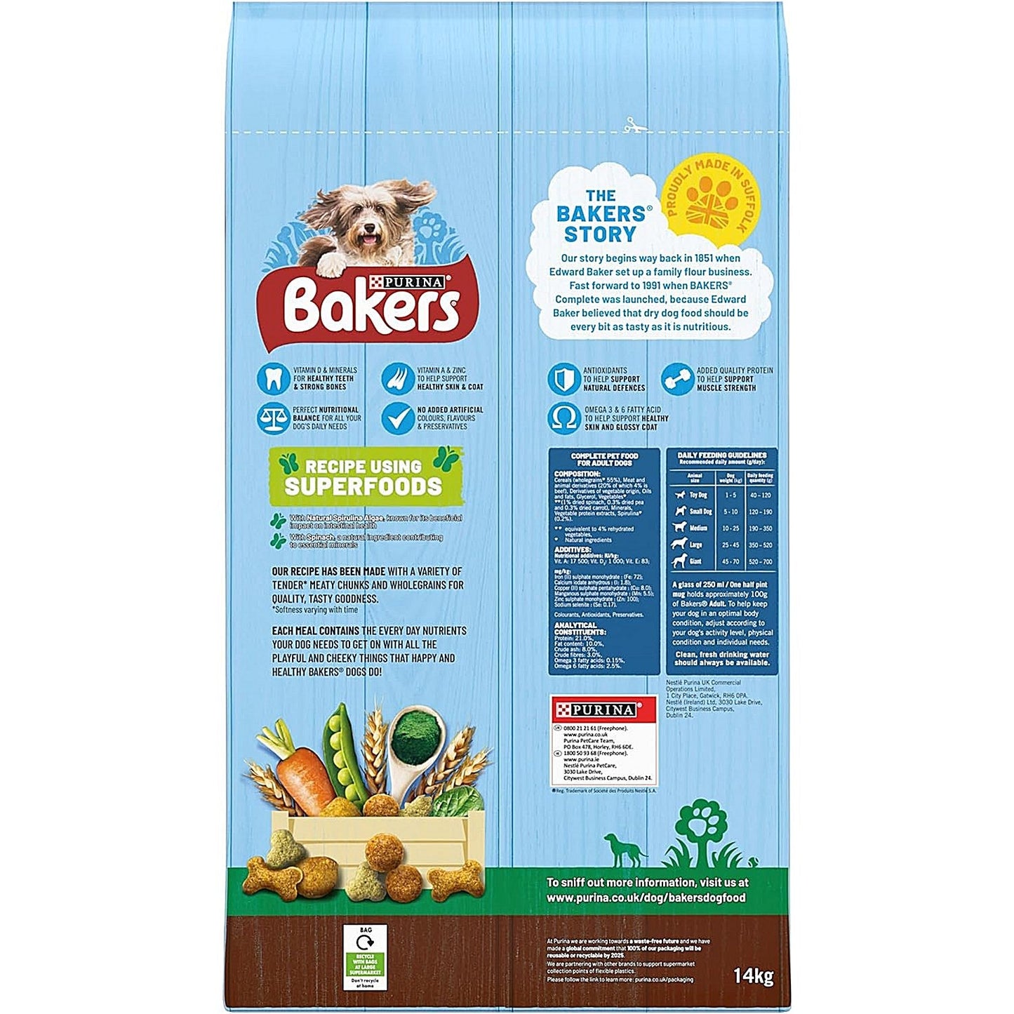 Bakers Adult Beef Dog Food, 14kg