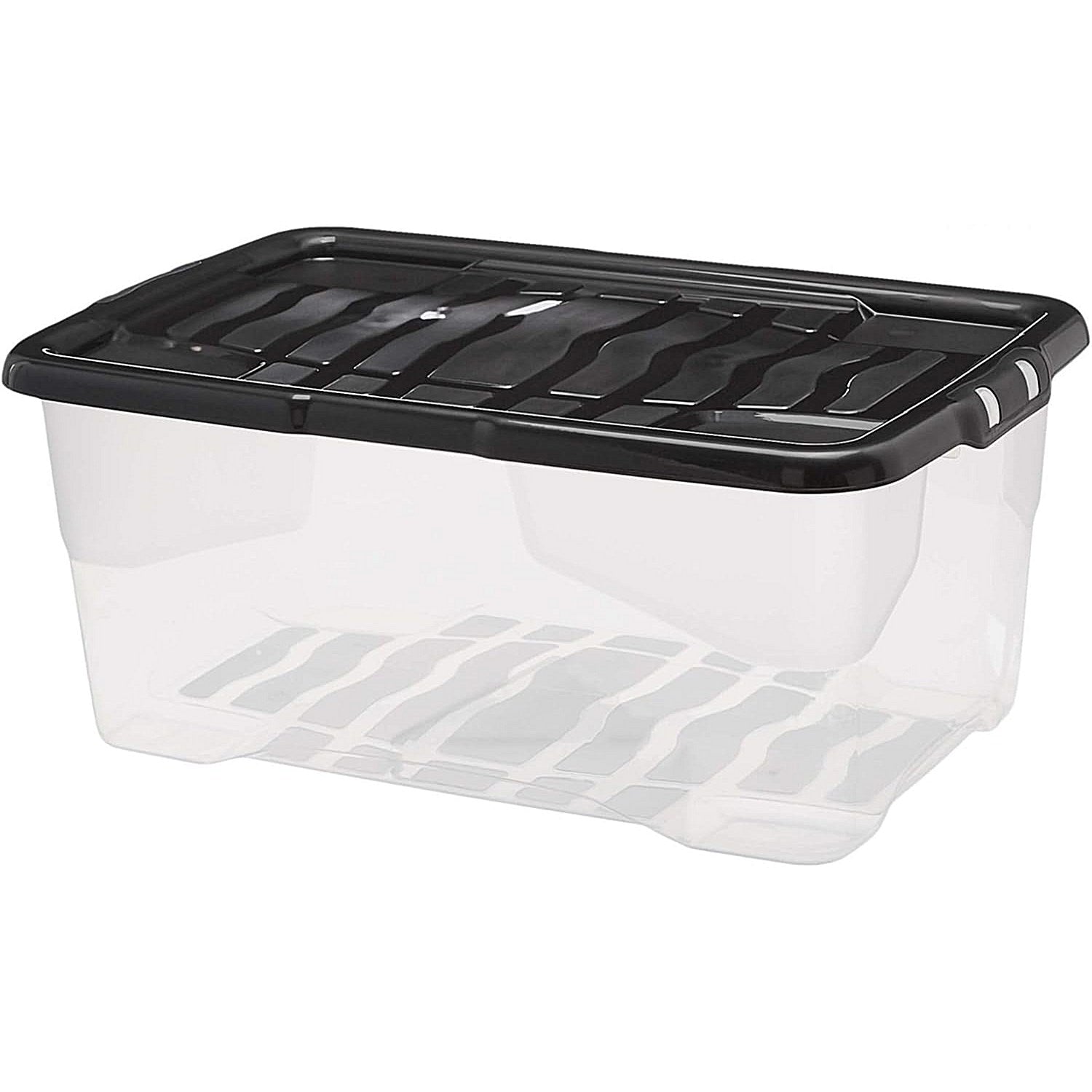 Strata Curve Clear Plastic U/Bed Storage Box, 42 Litres, Clear/Black Easy2Order : NWT5811