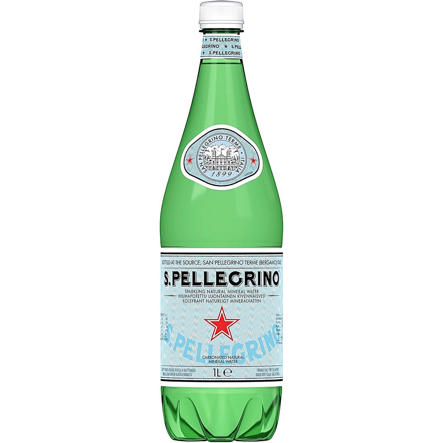 San Pellegrino Sparkling Water, Plastic Bottles, 1 Litre, Pack of 6