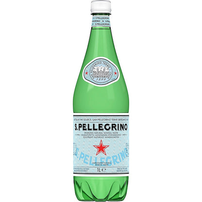 San Pellegrino Sparkling Water, Plastic Bottles, 1 Litre, Pack of 6
