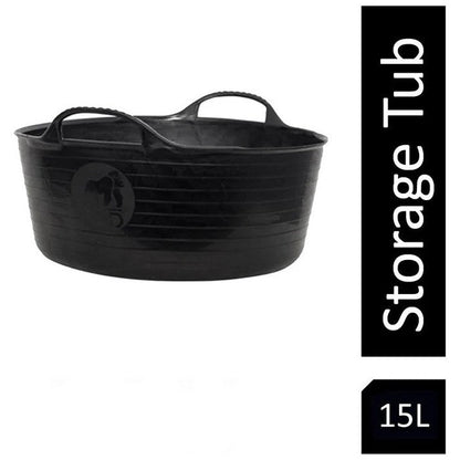 Gorilla Recycled Shallow Flexi Tub, 15 Litre, Black Easy2Order : NWT6465