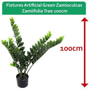 Fixtures Artificial Green Zamioculcas Zamiifolia Tree, 100cm Easy2Order : NWT6593