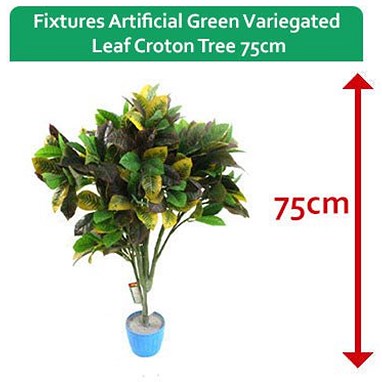 Fixtures Artificial Green Variegated Leaf Croton Tree, 75cm Easy2Order : NWT6594