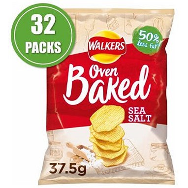 Walkers Oven Baked Ready Salted Crisps, 37.5g, Pack of 32 Easy2Order : NWT6734
