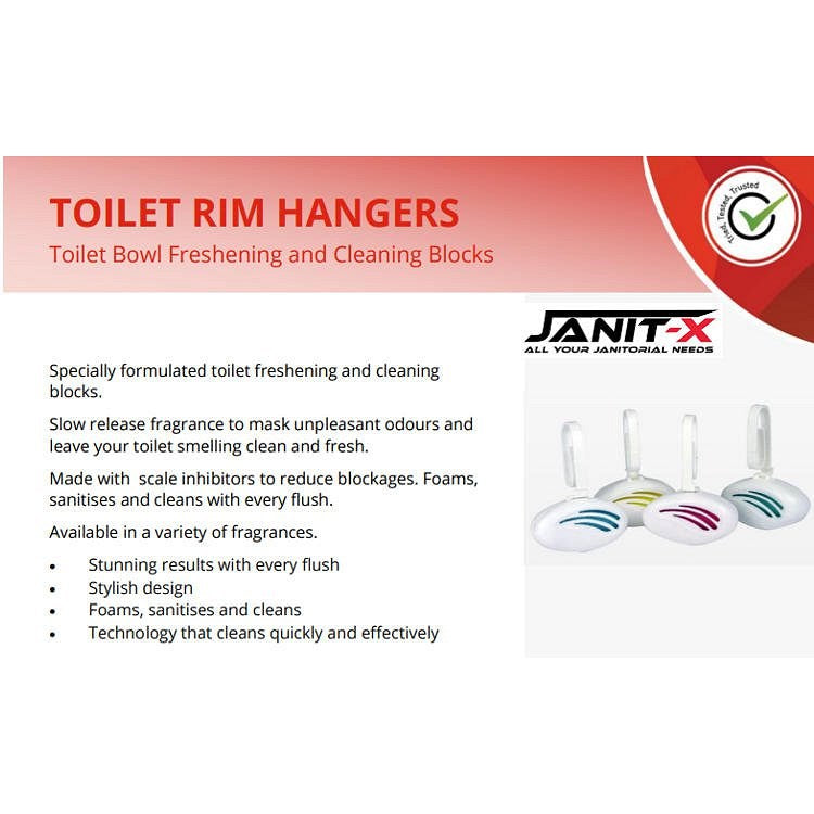 Janit-X Toilet Bowl Rim Hangers, Assorted, Pack of 24 Easy2Order : NWT6736