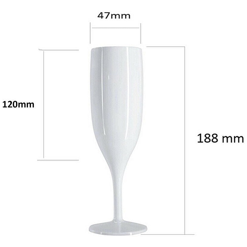 Belgravia Plastic Champagne Flutes, White, Pack of 6 Easy2Order : NWT6926