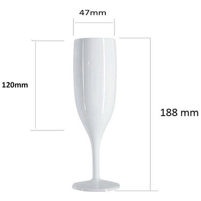 Belgravia Plastic Champagne Flutes, White, Pack of 6 Easy2Order : NWT6926