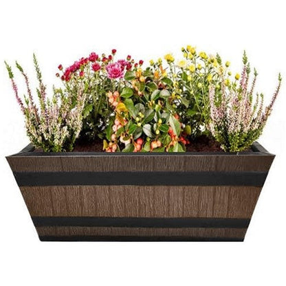 Fixtures Barrel Design Light Brown Trough, 50.8cm x 25.4cm x 19cm