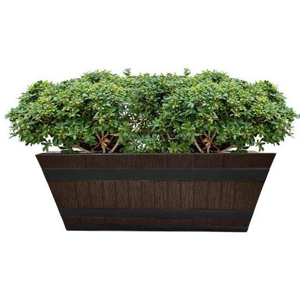 Fixtures Barrel Design Brown Trough, 50.8cm x 25.4cm x 19cm