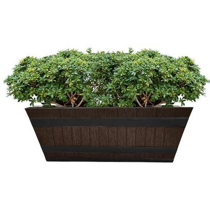 Fixtures Barrel Design Brown Trough, 50.8cm x 25.4cm x 19cm
