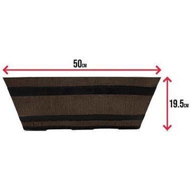 Fixtures Barrel Design Brown Trough, 50.8cm x 25.4cm x 19cm Easy2Order : NWT7138