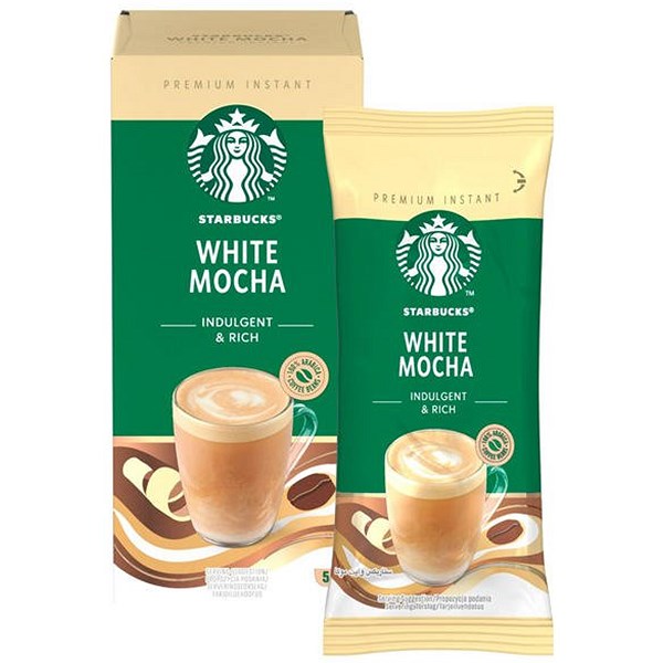 Starbucks White Mocha Instant Coffee Sachets, 24g, Pack of 5