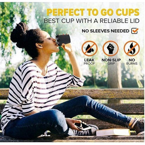 Belgravia Triple Walled Ripple Paper Cups, 250ml, Black, Pack of 25 Easy2Order : NWT728