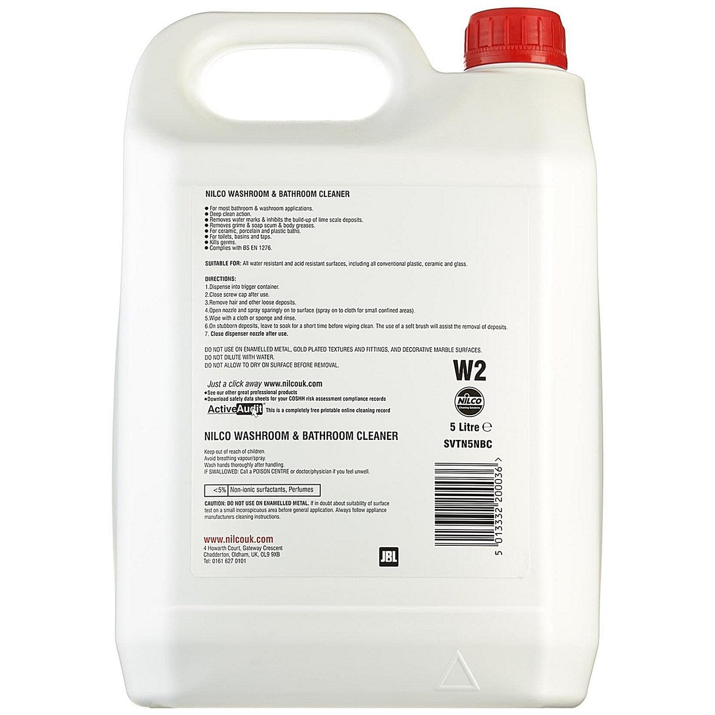 Nilco W2 Washroom & Bathroom Cleaner, 5 Litres Easy2Order : NWT7411